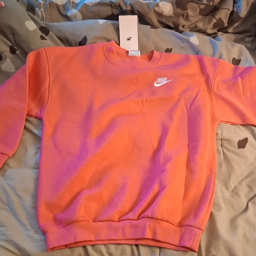 NIKE new COMFY Pink Crewneck Sweatshirt, Kids Medium, Oversized Fit